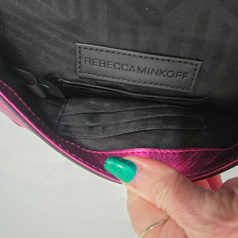Rebecca Minkoff Metallic Fuchsia Quilted Chain Crossbody - Picture 11 of 16